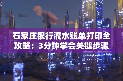 石家庄银行流水账单打印全攻略：3分钟学会关键步骤