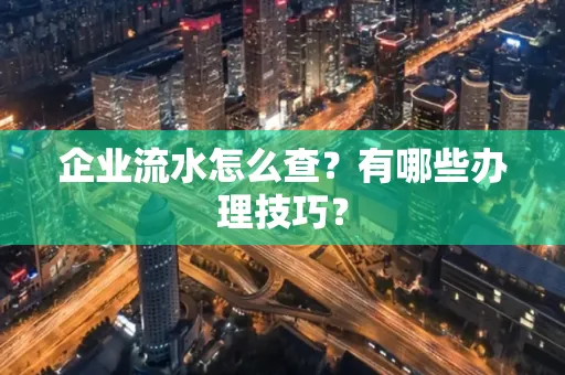 企业流水怎么查？有哪些办理技巧？